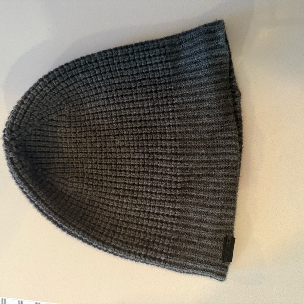 Charcoal Ribbed Knit Beanie